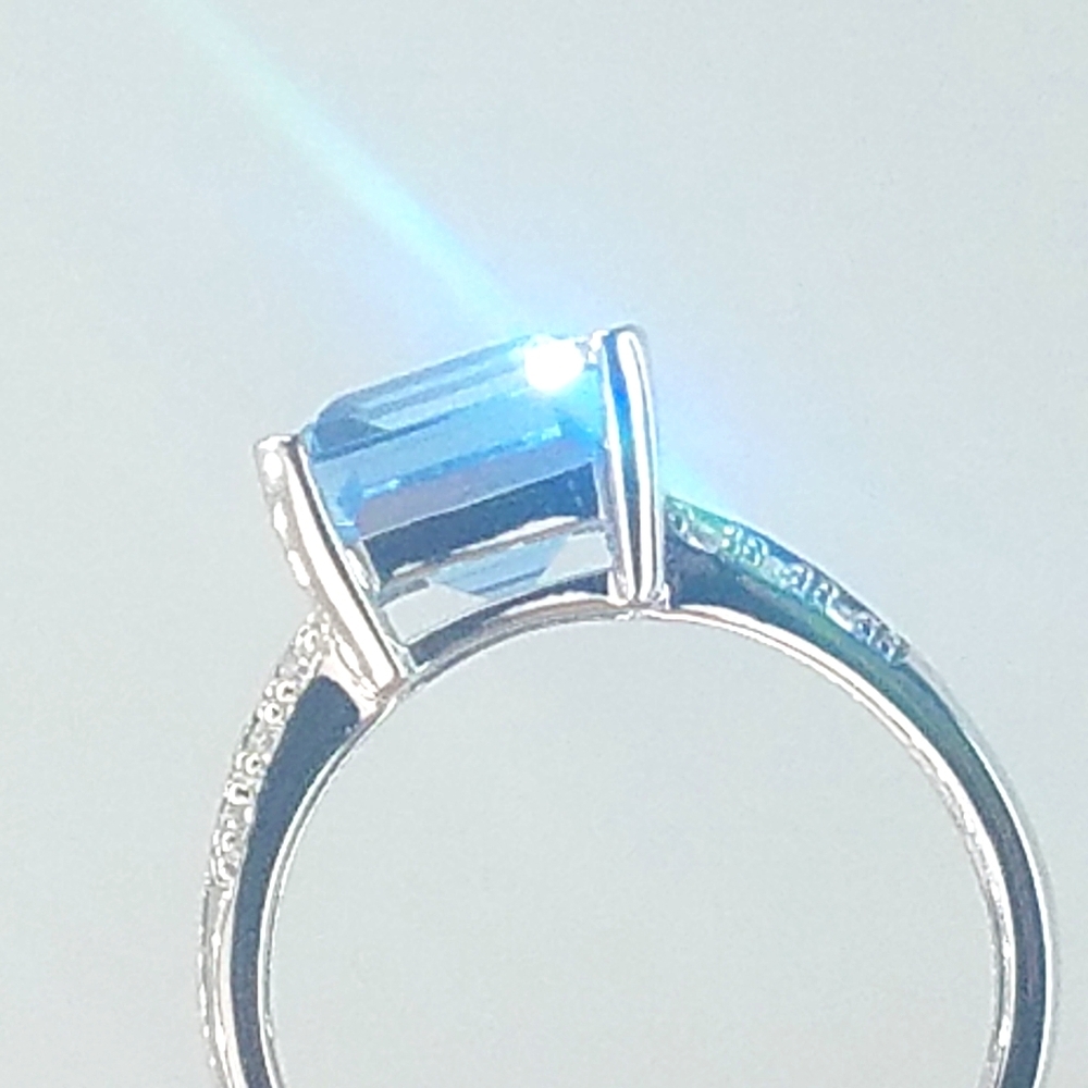 📌SOLD📌 AQUAMARINE SILVER RING - Picture 5 of 12